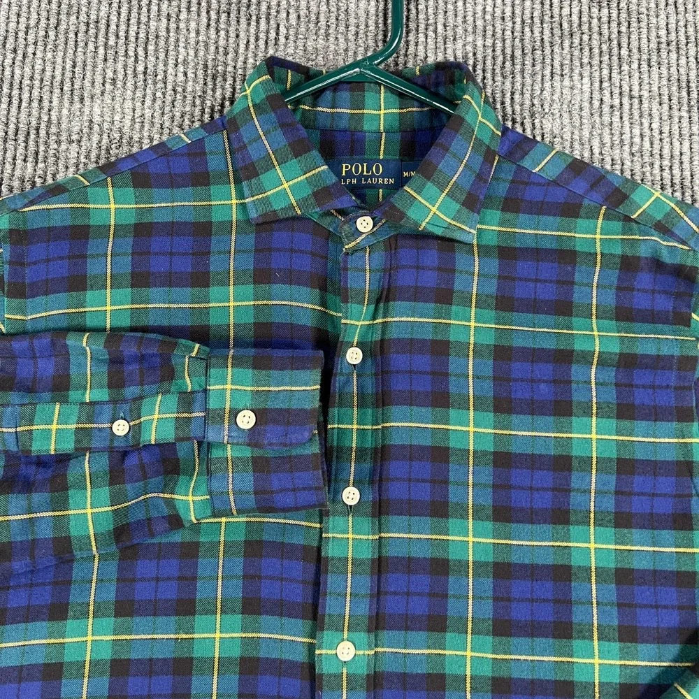 Polo Ralph Lauren Shirt Mens Blackwatch Plaid Long Sleeve Button Up Casual